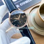 Replica Jaeger-LeCoultre Master Rose Gold Watch Black Dial Black Leather 40MM